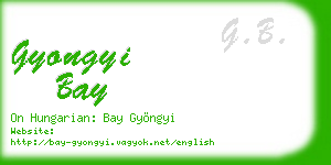 gyongyi bay business card